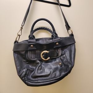 Black leather shoulder bag Francesco Biasia